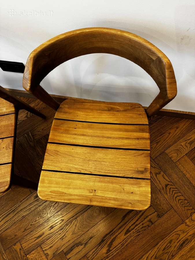 Vintažinės medinės teak kėdės 3vnt - nuotraukos Nr. 4