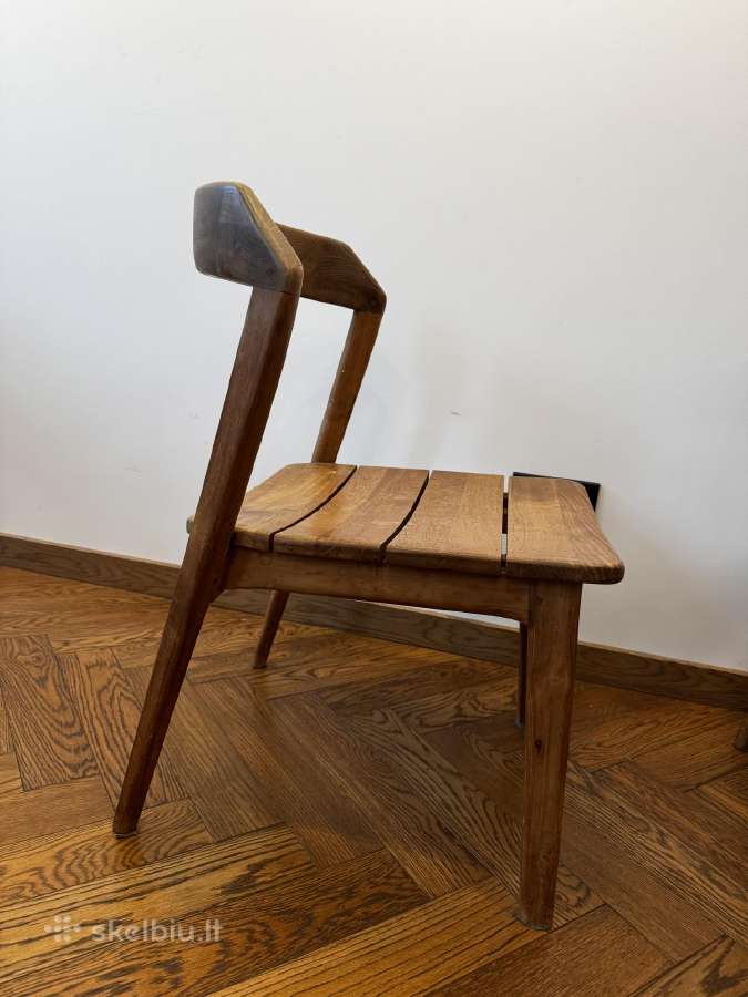 Vintažinės medinės teak kėdės 3vnt - nuotraukos Nr. 5