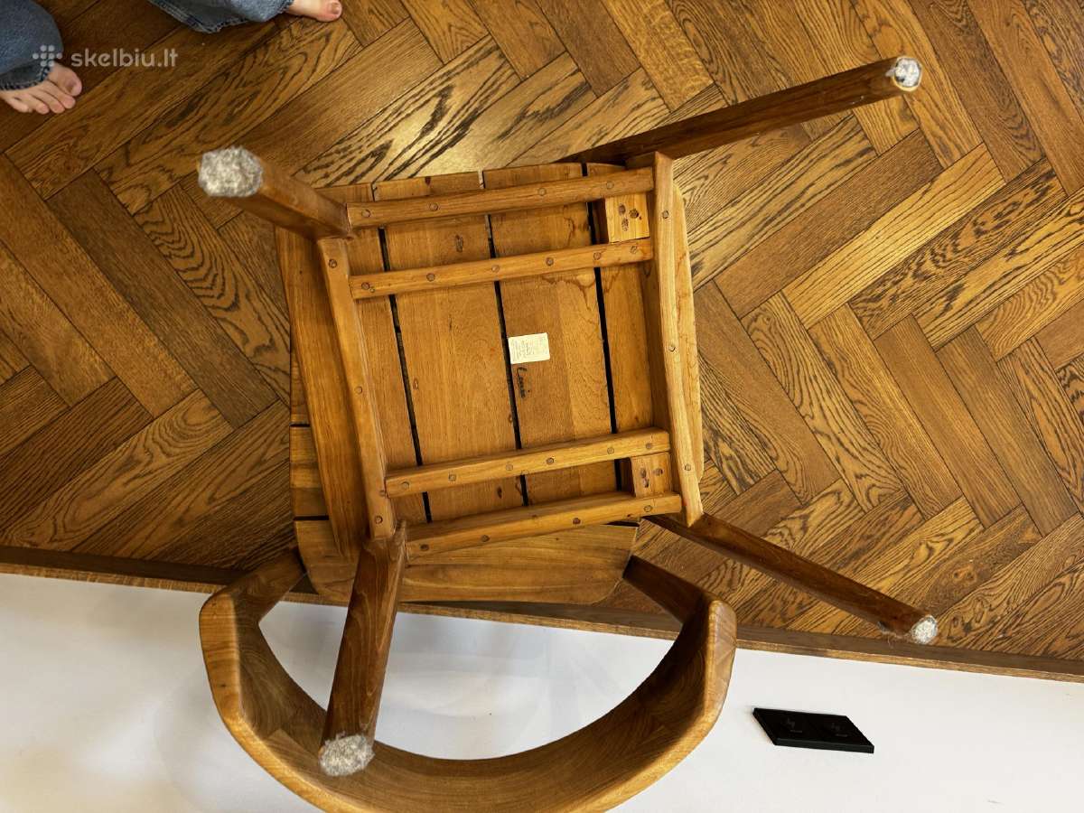 Vintažinės medinės teak kėdės 3vnt - nuotraukos Nr. 7