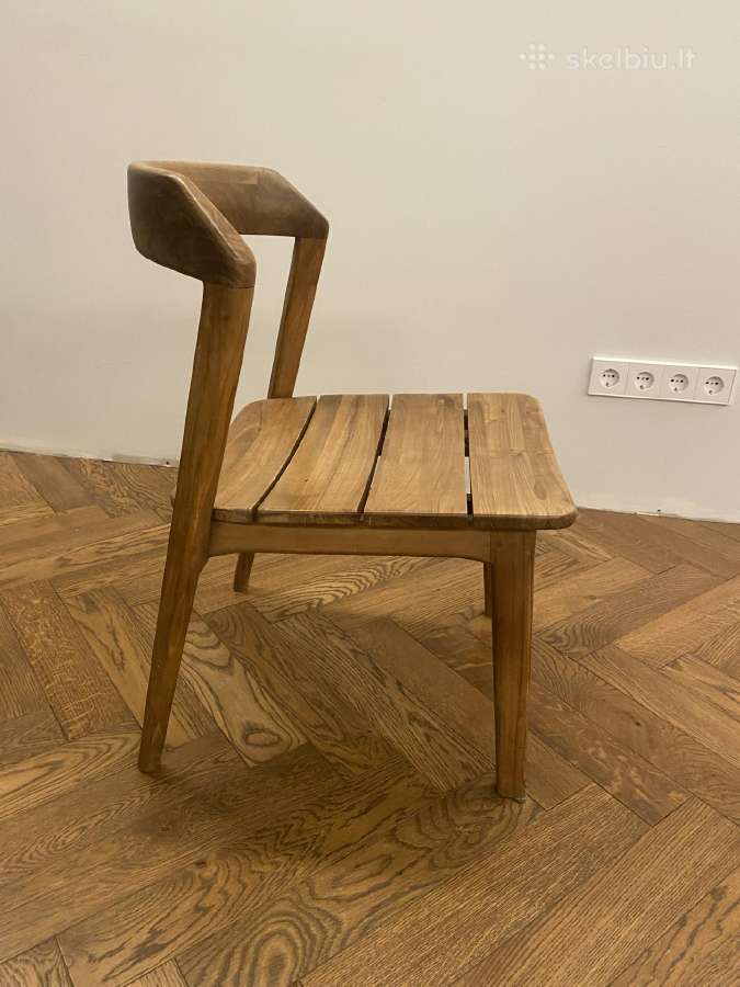 Vintažinės medinės teak kėdės 3vnt - nuotraukos Nr. 9