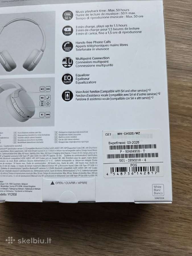 Sony Wf-c510 Wh-ch520 Ausinės - nuotraukos Nr. 7