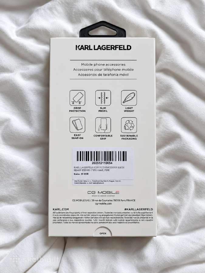 Karl Lagerfeld rožinis dėklas iPhone 17 Pro Max - nuotraukos Nr. 3