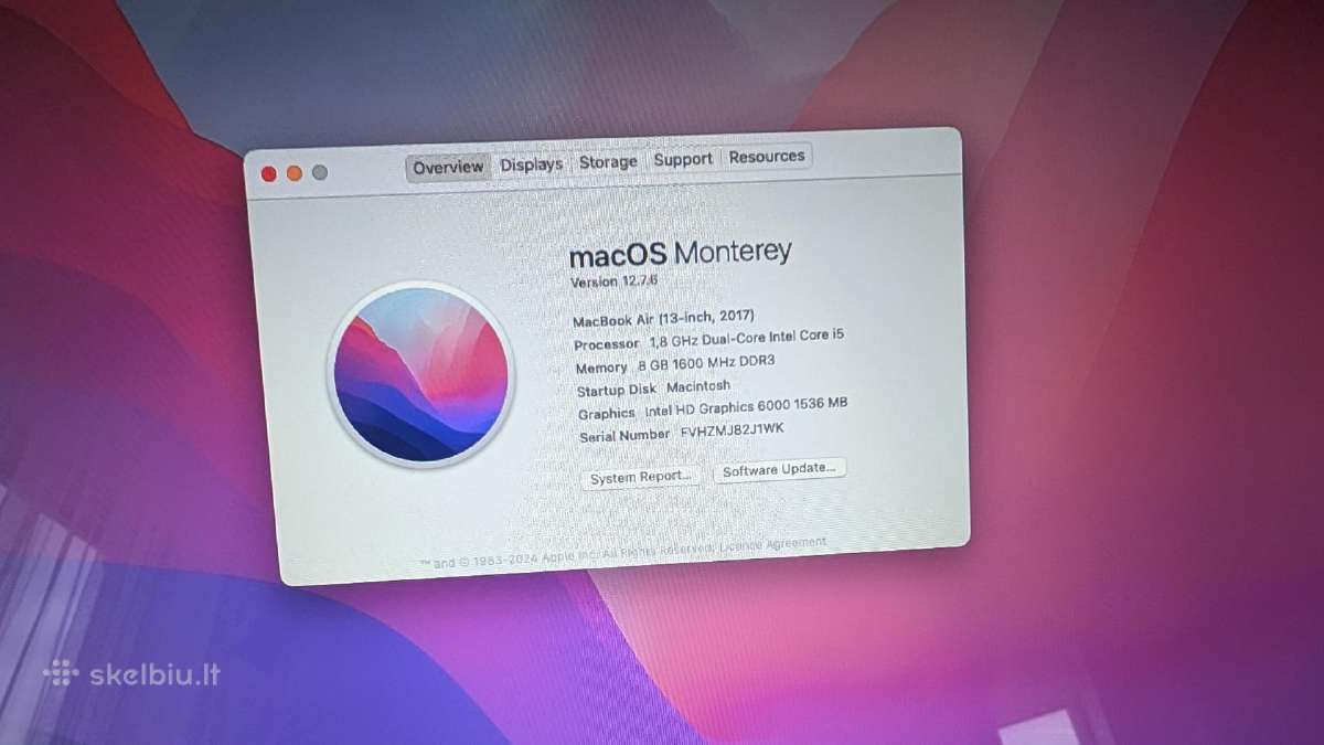 Apple MacBook Air 13 2017 / i5 / 128gb / 8gb RAM - nuotraukos Nr. 4