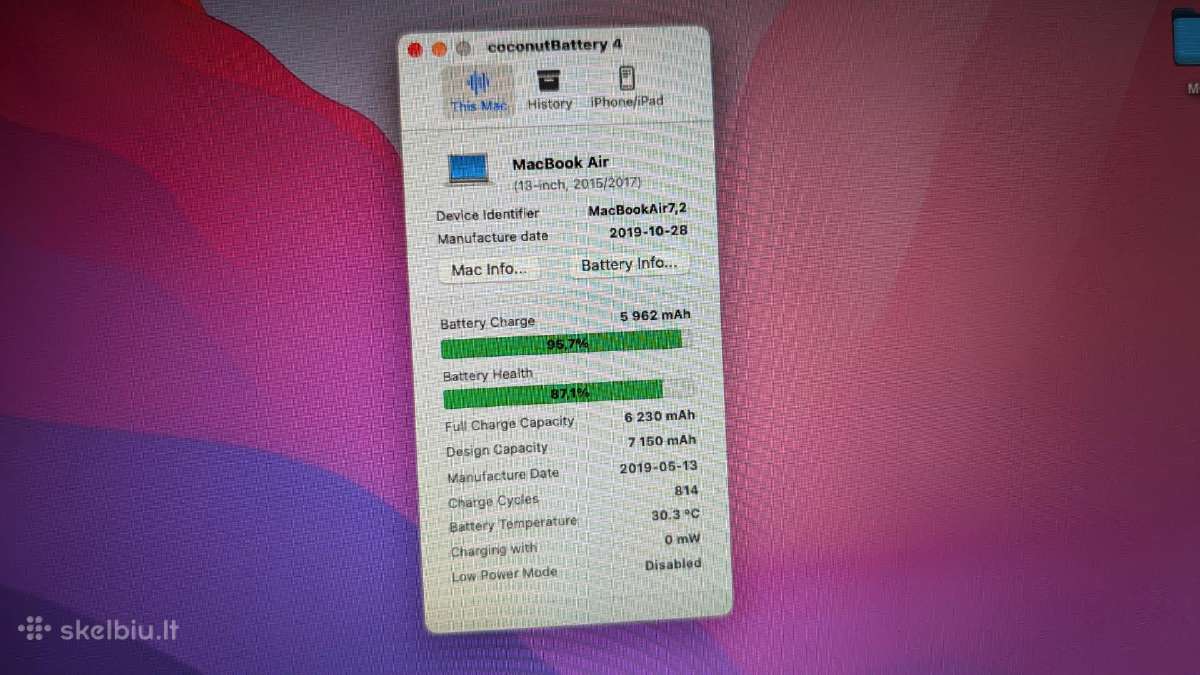 Apple MacBook Air 13 2017 / i5 / 128gb / 8gb RAM - nuotraukos Nr. 8