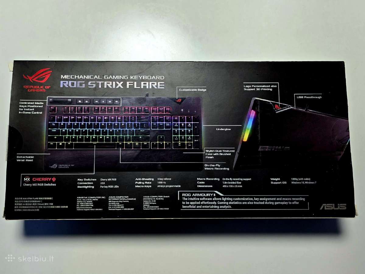 Asus Rog Strix Flare mechaninė klaviatūra - nuotraukos Nr. 8