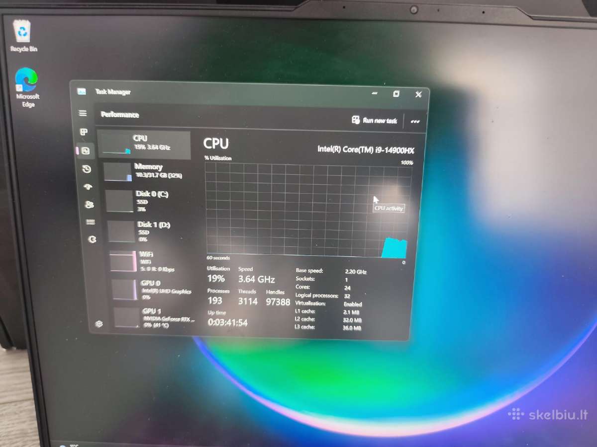 Rtx 4080 12gb, intel i9, 32gb RAM, 2tb SSD, 240hz - nuotraukos Nr. 6