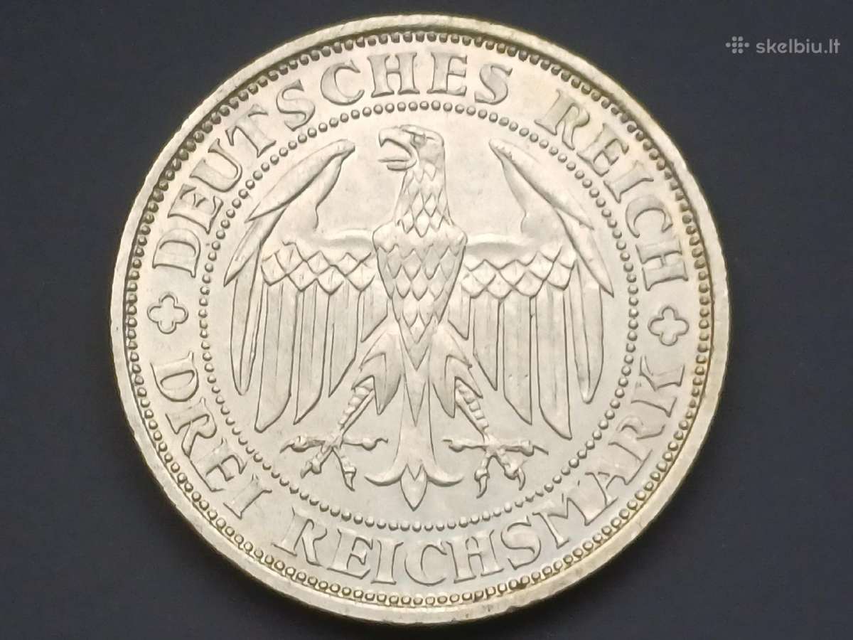 3 markes 1929m. sidabras - nuotraukos Nr. 2