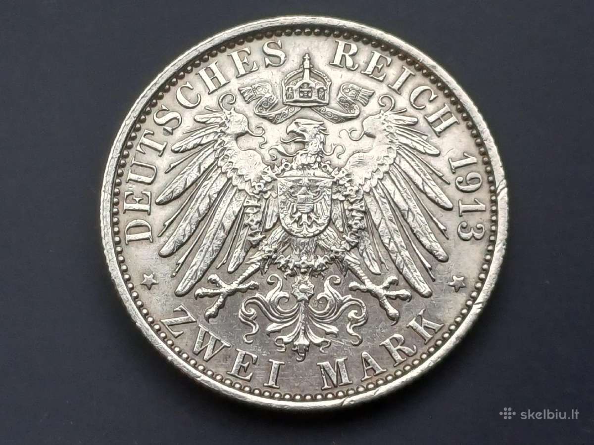 2 markes 1913m. sidabras 900 - nuotraukos Nr. 2