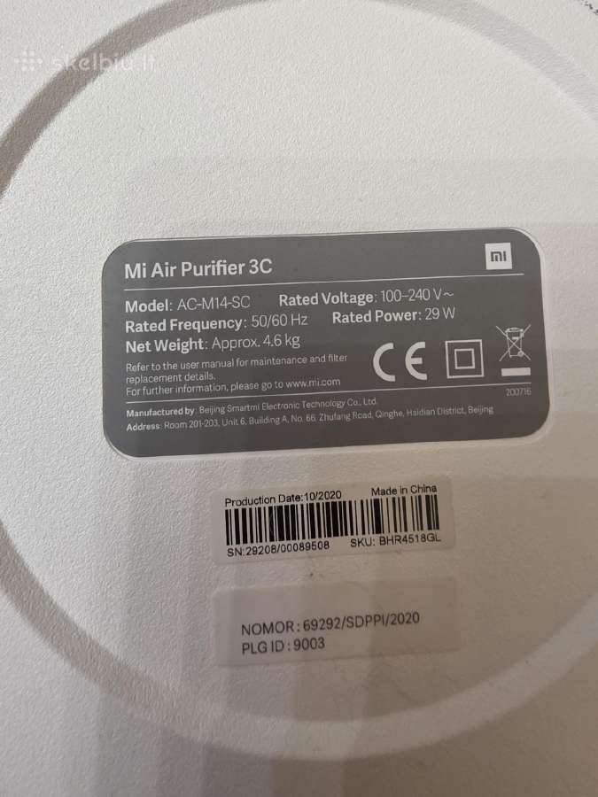 Oro valytuvas Mi Air Purifier 3c - nuotraukos Nr. 4
