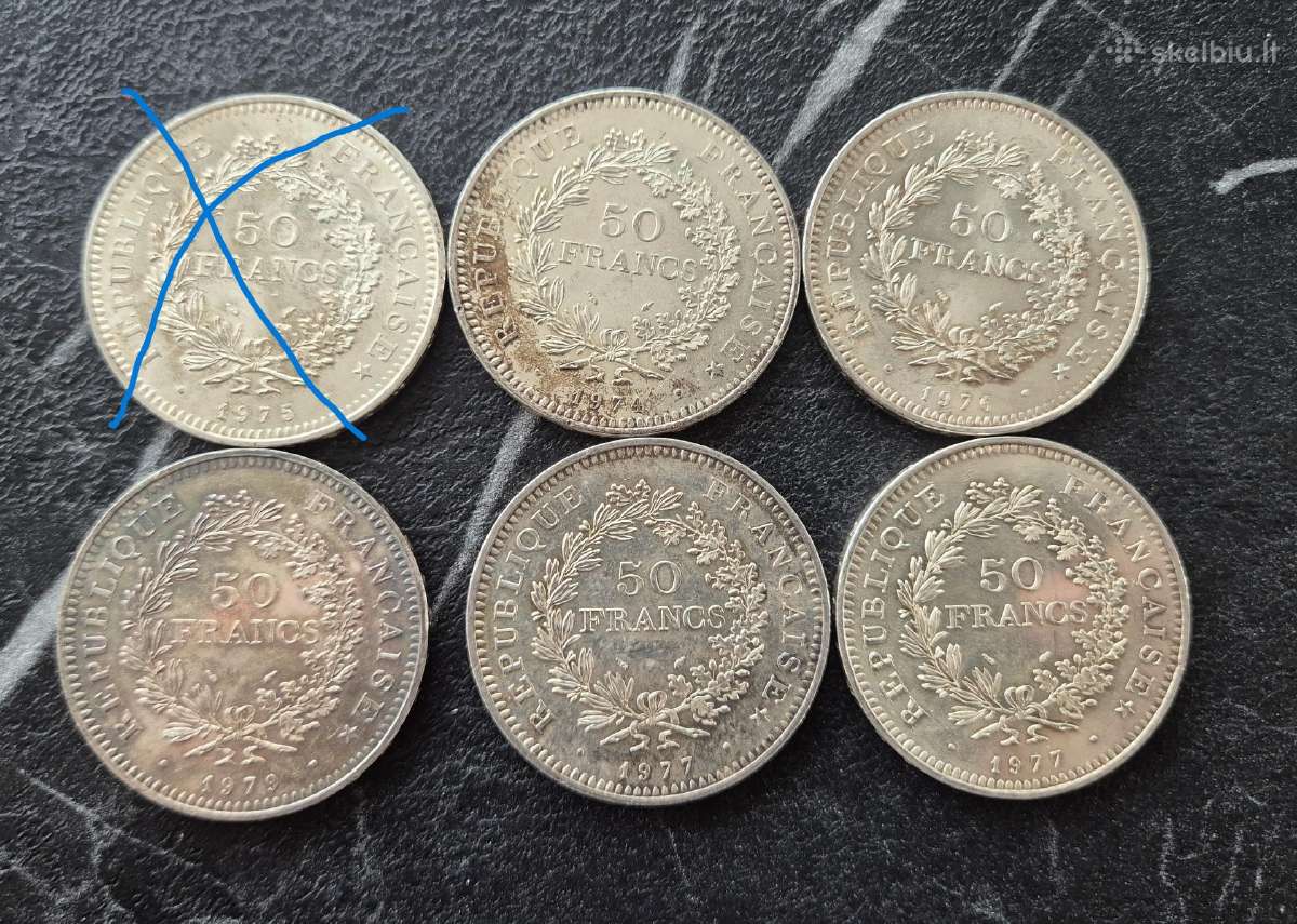 50 Frankų 1975-1979 Prancūzija. Kaina 50 Eur - nuotraukos Nr. 5