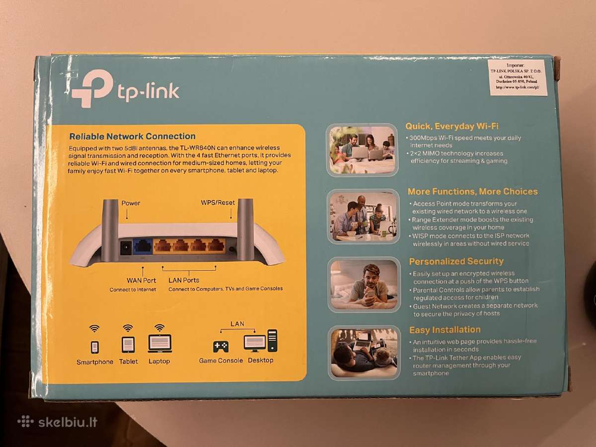Maršrutizatorius Tp-link 300mbps Tl-wr840n - nuotraukos Nr. 5