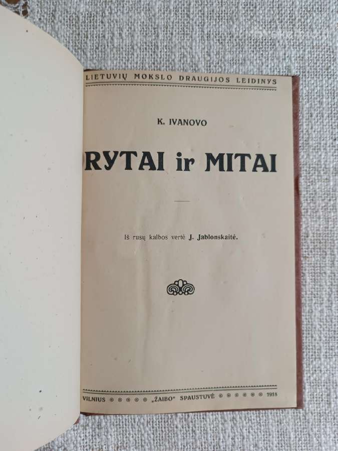 Knyga Rytai ir Mitai 1918m. - nuotraukos Nr. 2