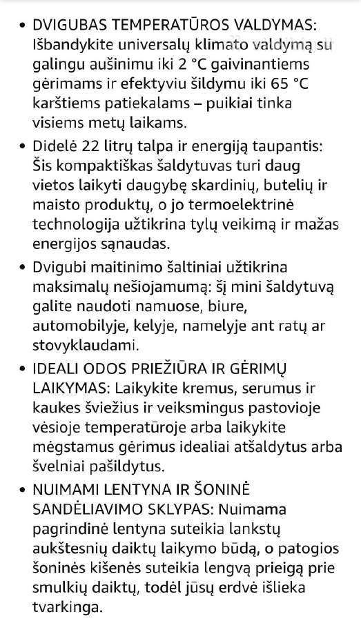 Mini šaldytuvas-šildytuvas,22 L - nuotraukos Nr. 7