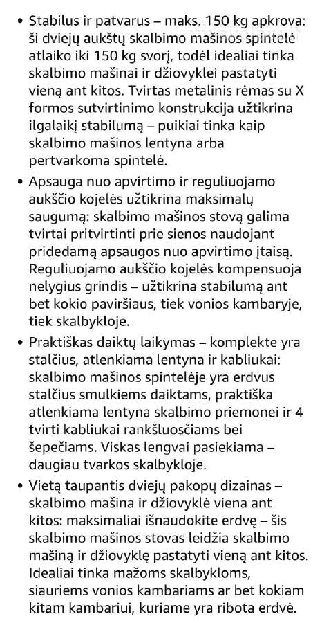 Skalbimo mašinos spintelė, lentelė - nuotraukos Nr. 3