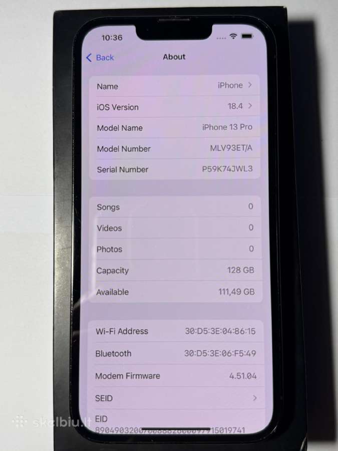 iPhone 13 Pro 128 GB 80 % Ios 18.4 - nuotraukos Nr. 3