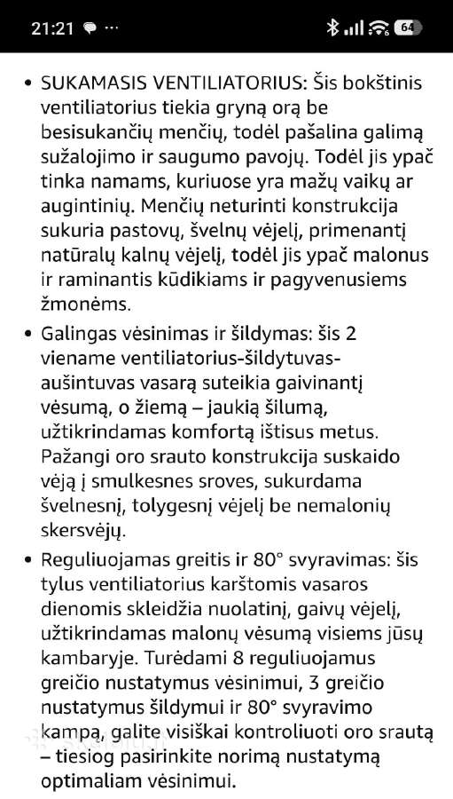 2-1 ventiliatorius-šildytuvas - nuotraukos Nr. 2