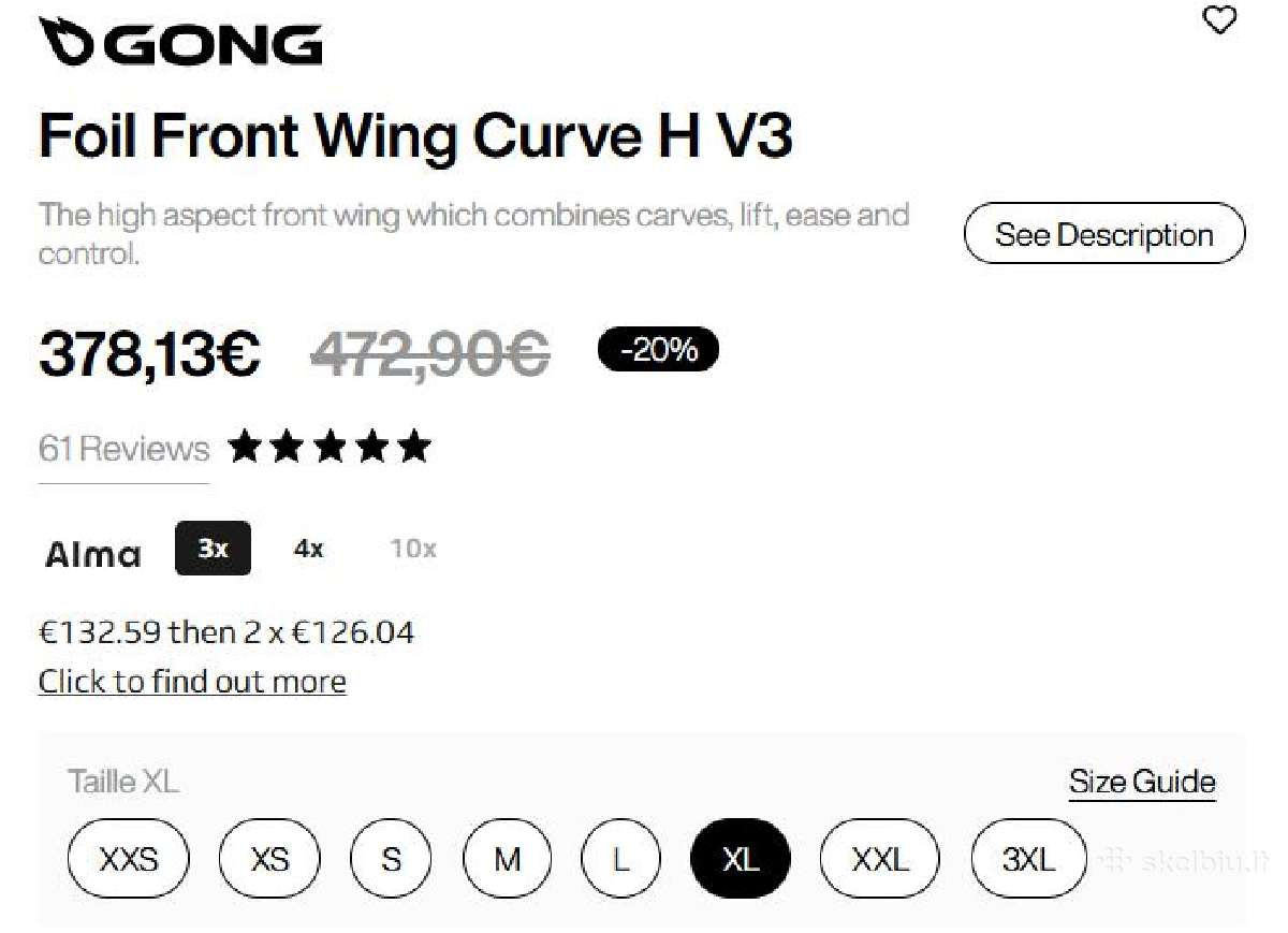 Wingfoil įranga (lenta, wingas, foilo dalys) - nuotraukos Nr. 11