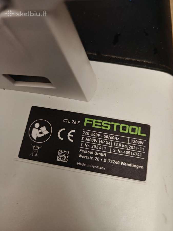 Festool Ctl 26 E Profesionalus dulkiu siurblys - nuotraukos Nr. 4