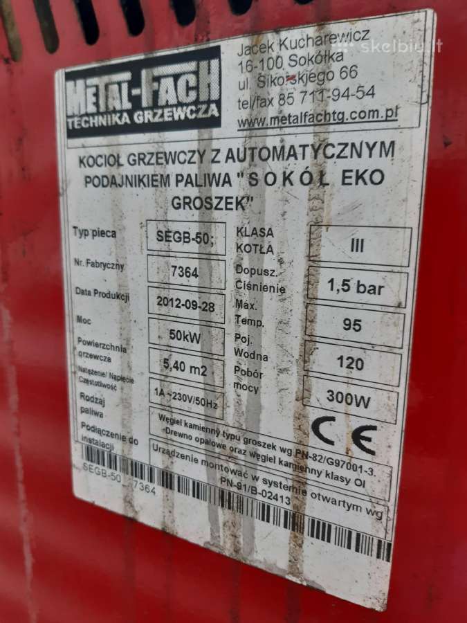 Granulinis katilas 50 Kw Sokol - nuotraukos Nr. 2