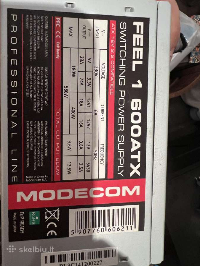 Modecom Feel 1 600w Psu - nuotraukos Nr. 3