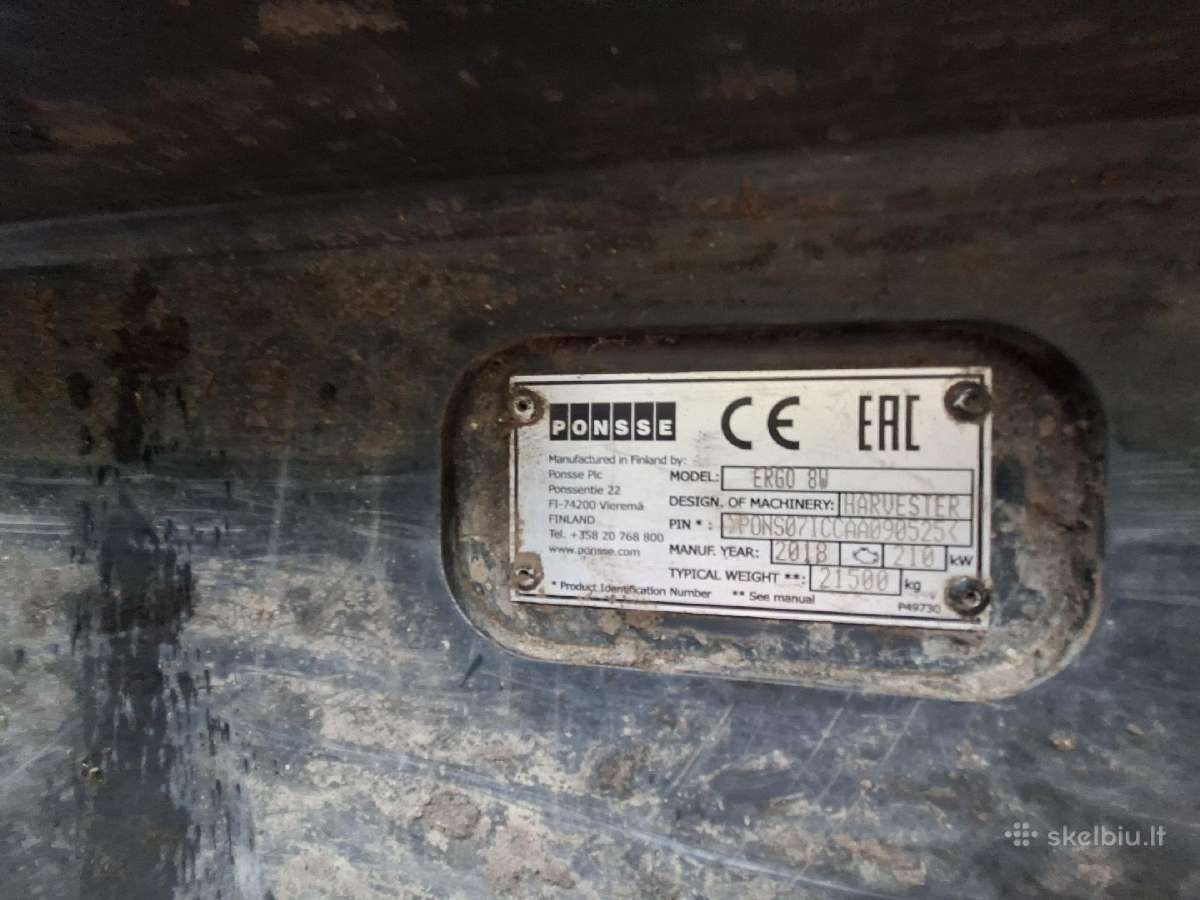 Ponsse Ergo 8w medkirtė, 2018 m., C44+ kranas, H7 - nuotraukos Nr. 19