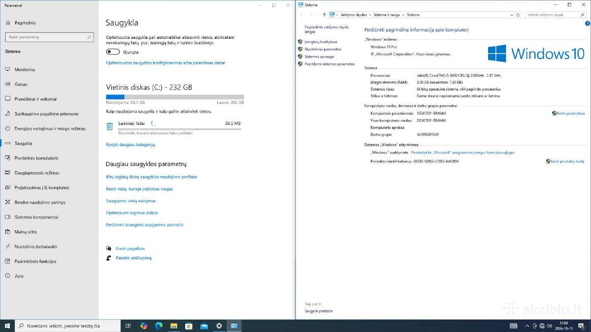Pilni kompiuterių komplektai. i5 SSD 24" - nuotraukos Nr. 8