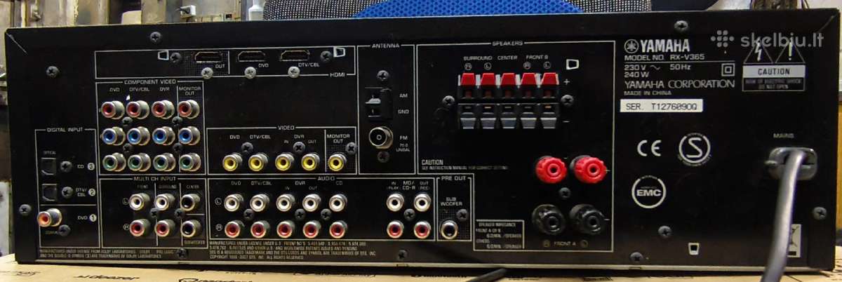 Yamaha Rx-v365 resiveris - nuotraukos Nr. 3