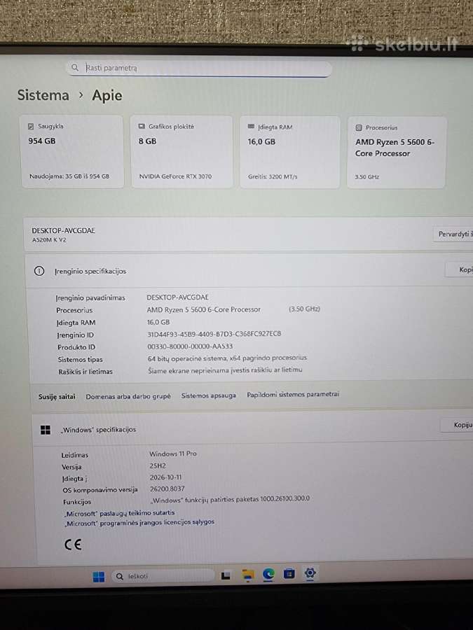 Gaming Pc R5 5600 Rtx3070trio 8gb - nuotraukos Nr. 9