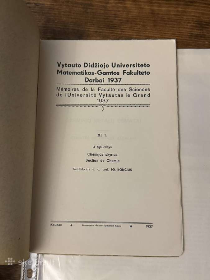 Chemijos skyrius. Universiteto darbai 1937 m. - nuotraukos Nr. 2