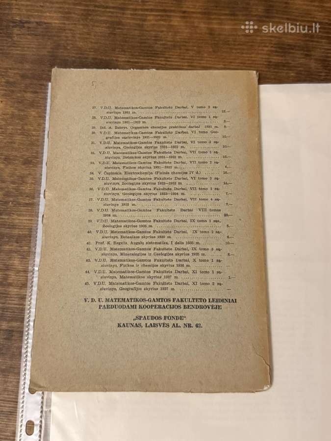 Chemijos skyrius. Universiteto darbai 1937 m. - nuotraukos Nr. 7