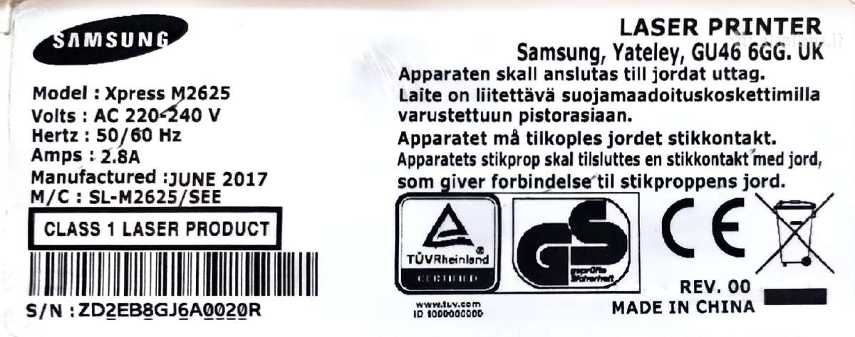 Greitas ir Galingas Samsung Xpress M2625 - nuotraukos Nr. 5