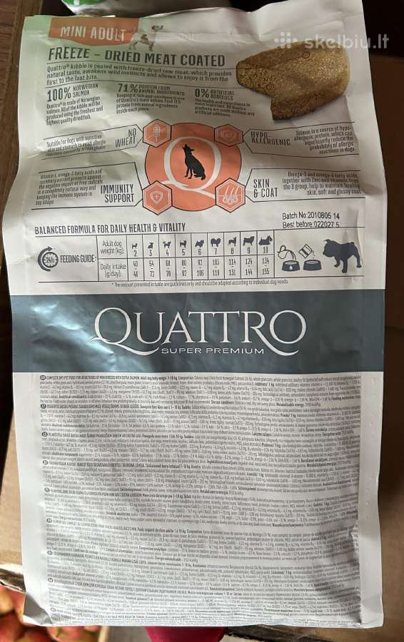 Quattro mažų veislių suaugusių šunų pašaras su laš - nuotraukos Nr. 2