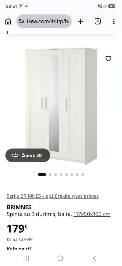 Spinta Ikea Brimnes - nuotraukos Nr. 3