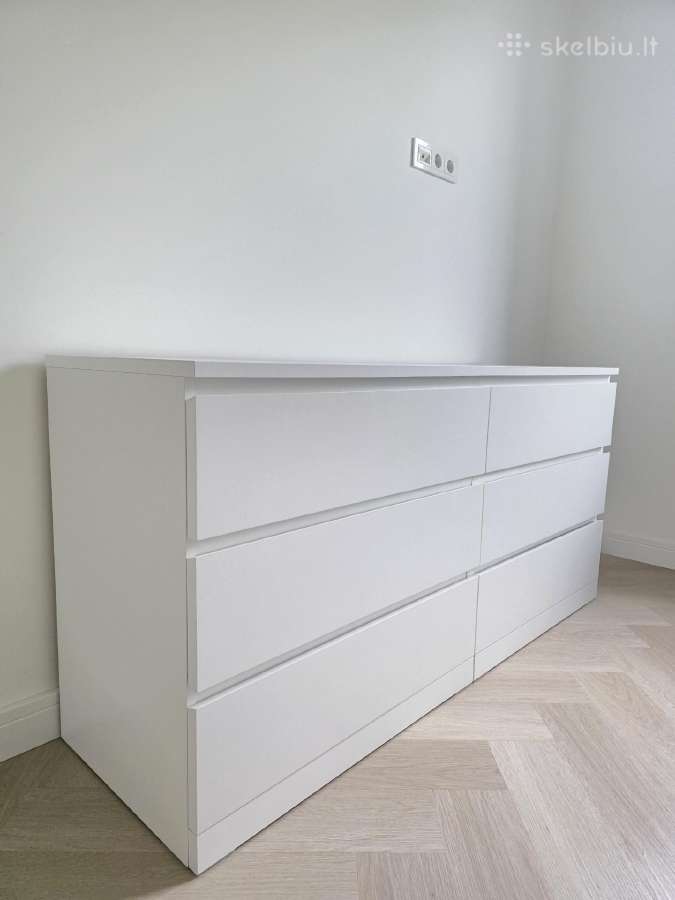 Balta Malm komoda iš Ikea su 6 stalčiais - nuotraukos Nr. 3
