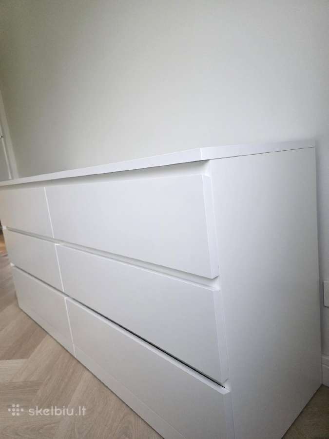 Balta Malm komoda iš Ikea su 6 stalčiais - nuotraukos Nr. 5