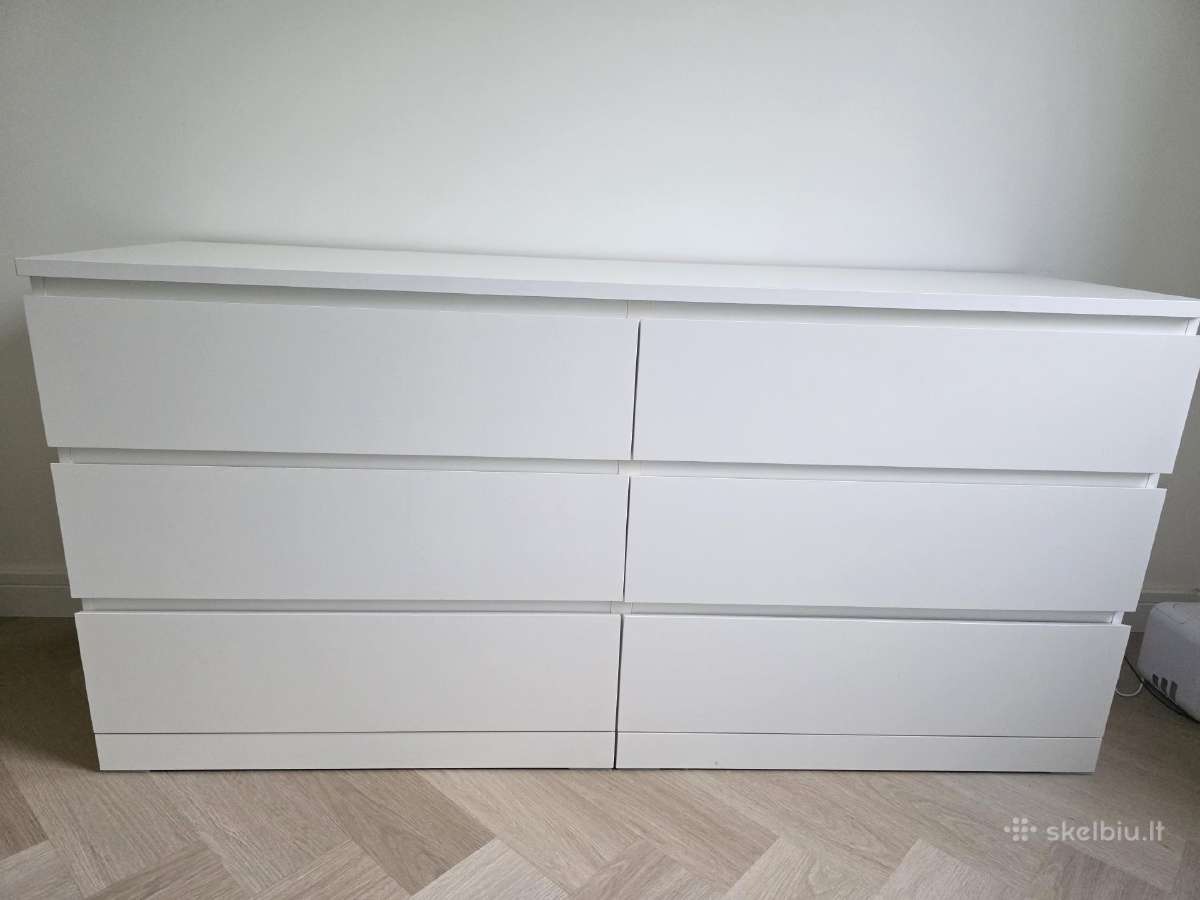 Balta Malm komoda iš Ikea su 6 stalčiais - nuotraukos Nr. 6