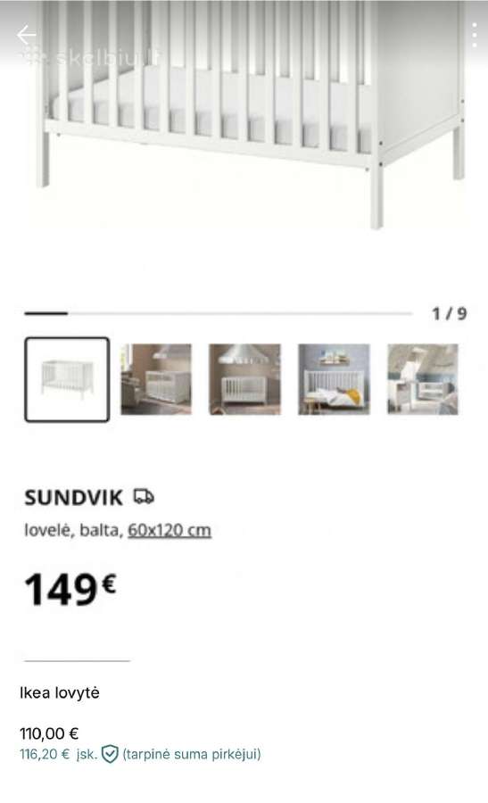 Ikea lovytė - nuotraukos Nr. 3