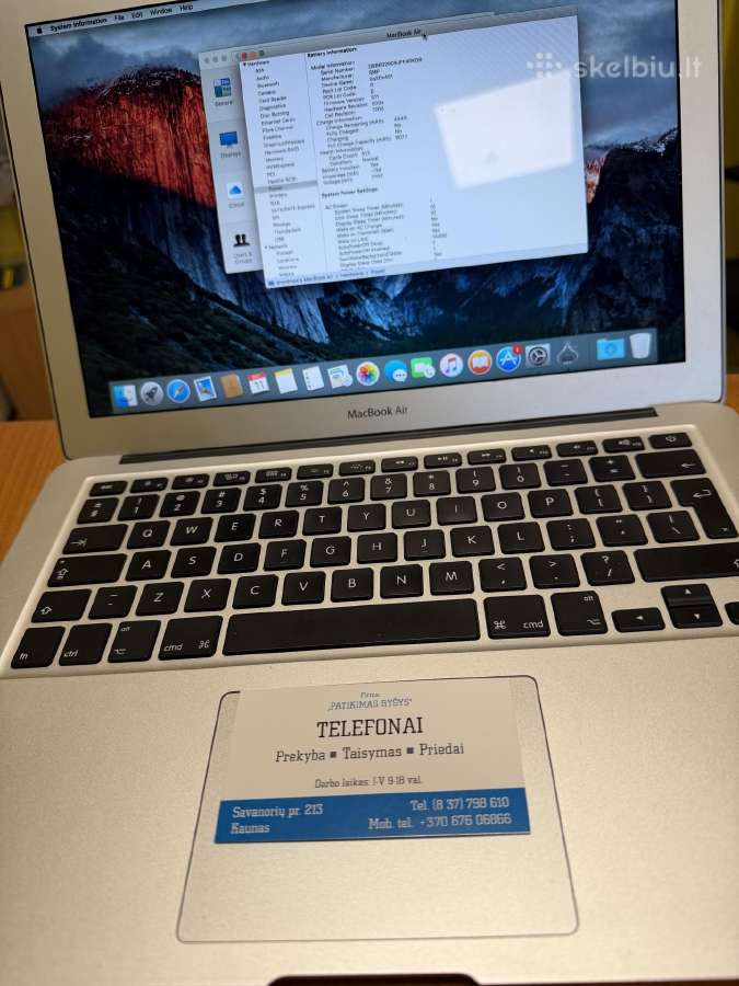 MacBook Air 13-inch A1466 128gb Su Garantija - nuotraukos Nr. 2