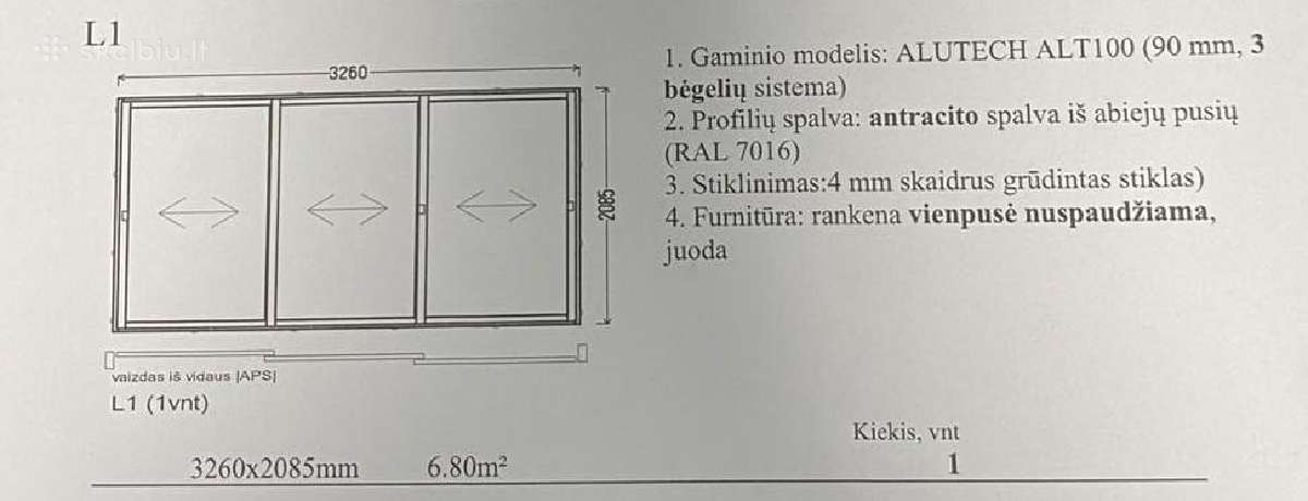 Stumdoma aliuminio stiklinimo sistema terasoms - nuotraukos Nr. 4