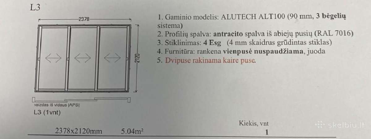 Stumdoma aliuminio stiklinimo sistema terasoms - nuotraukos Nr. 5