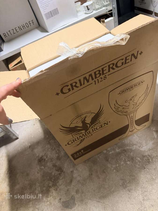 Naujos Grimbergen alaus taurės su reljefu – 1,50 € - nuotraukos Nr. 2