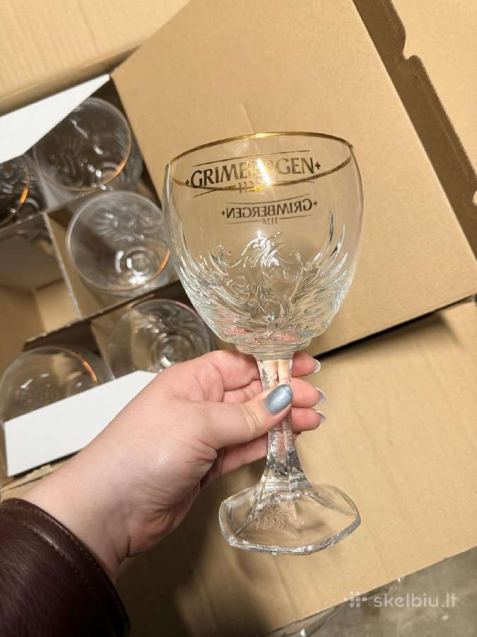 Naujos Grimbergen alaus taurės su reljefu – 1,50 € - nuotraukos Nr. 4
