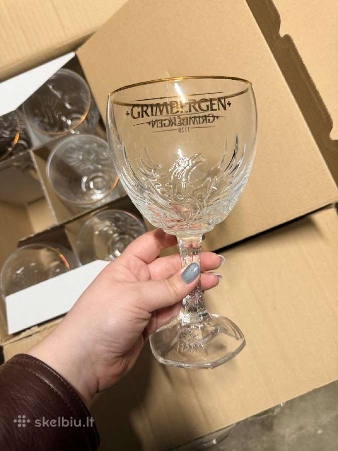 Naujos Grimbergen alaus taurės su reljefu – 1,50 € - nuotraukos Nr. 5