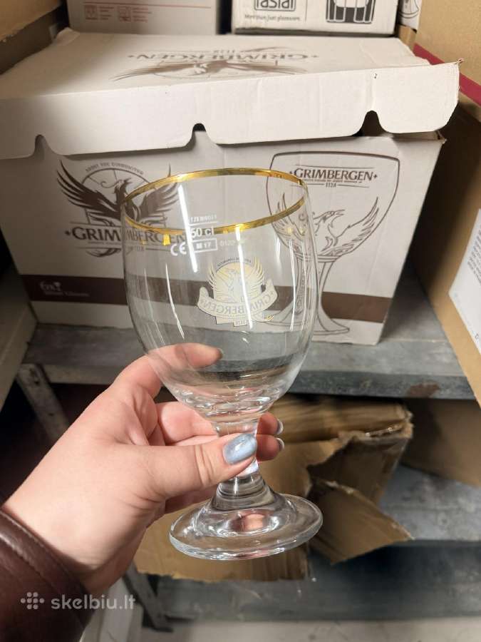Naujos Grimbergen alaus taurės su reljefu – 1,50 € - nuotraukos Nr. 6