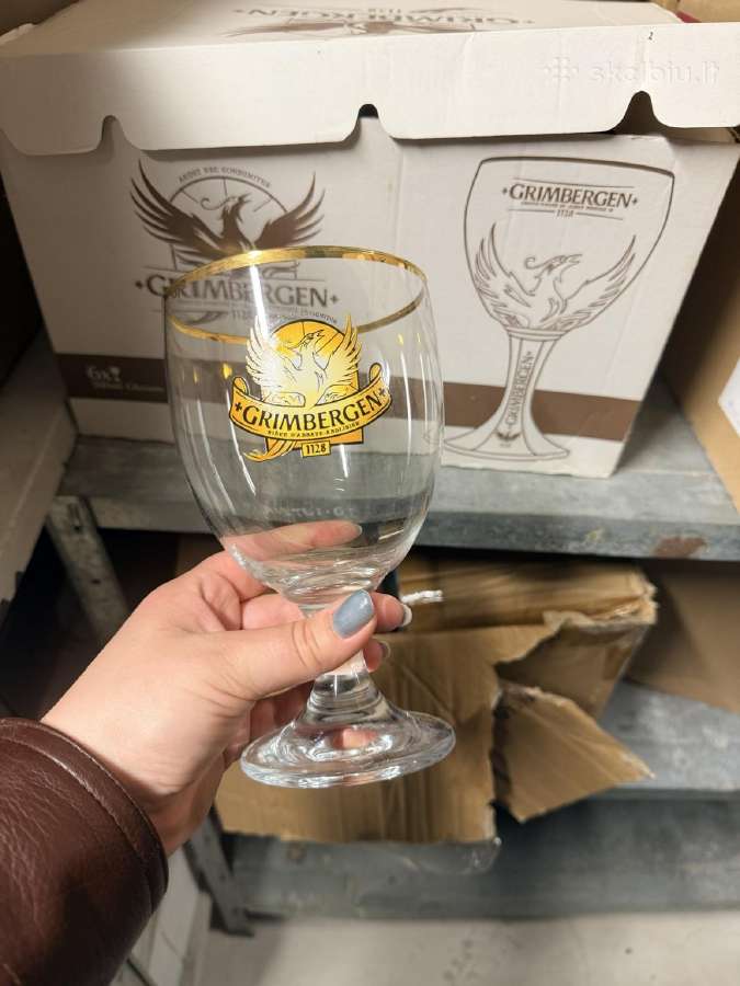 Naujos Grimbergen alaus taurės su reljefu – 1,50 € - nuotraukos Nr. 8