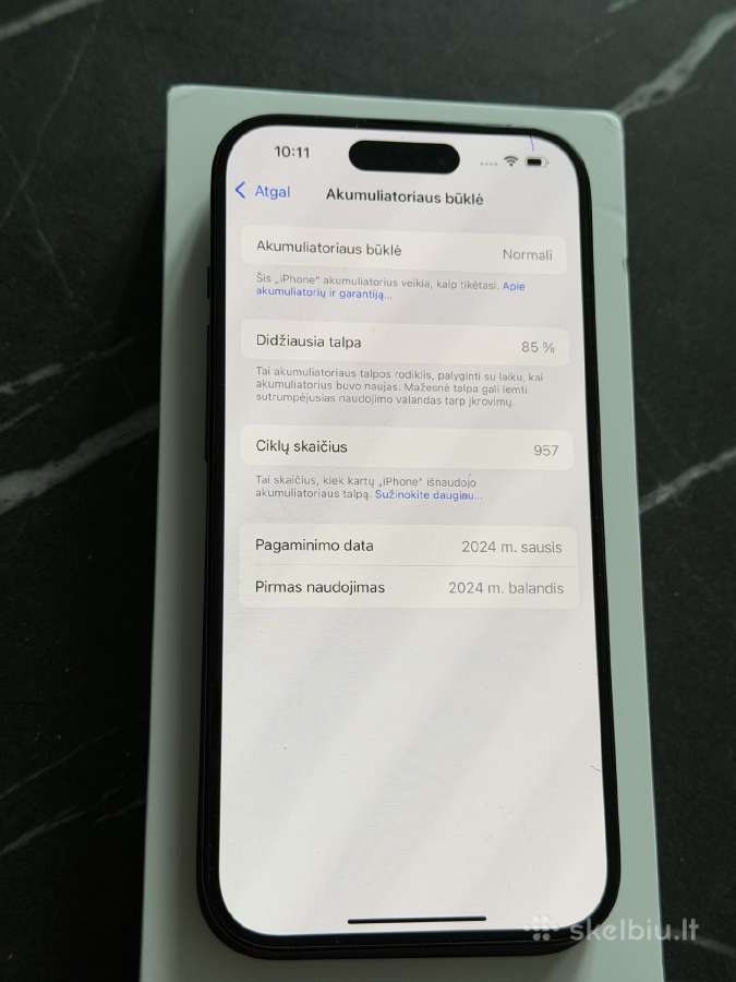 Apple iPhone 15 Pro 128gb Blue Titanium - nuotraukos Nr. 3