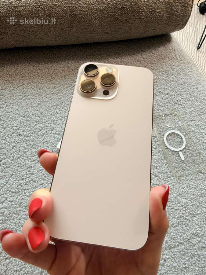 iPhone 16 Pro Max, 256gb, auksinis, su priedais - nuotraukos Nr. 5