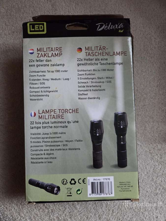 Taktinis LED prožektorius Deluxa Militaire Torch - nuotraukos Nr. 6