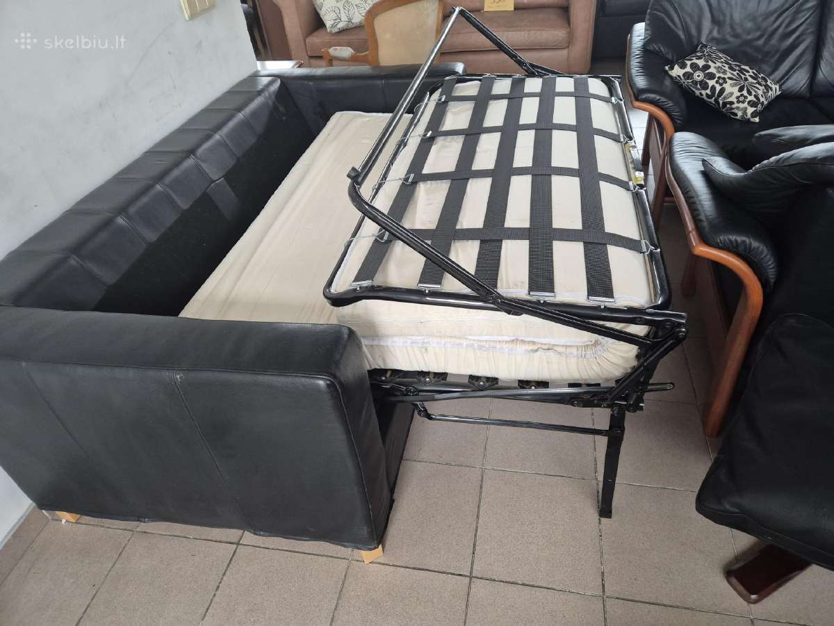 Puiki, pilnai natūrali oda! Sofa-lova! - nuotraukos Nr. 5