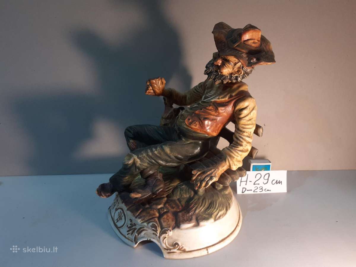 Capodimonte figūrėlė „Klajūnas ant suoliuko“ H-29 - nuotraukos Nr. 10